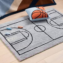 Basketball Court Slate Blue Rug