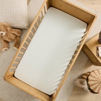  Organic Cotton Jersey Green Stripe Fitted Sheet Pack of 2