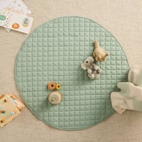 Organic Cotton Green Stripe Jersey Baby Play Mat