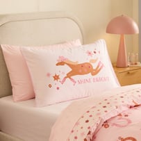 Shine Bright White Text Pillowcase