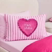 Mon Cheri Pink Text Pillowcase
