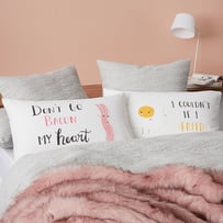 Text Pillowcase Bacon & Egg Pair