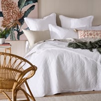 Vintage Washed Linen White Coverlet Separates
