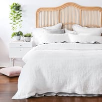 Vintage Washed Linen White Quilted Quilt Cover Separates