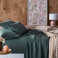 Vintage Washed Linen Cypress Sheet Set