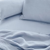 Vintage Washed Linen Dusty Blue Sheet Set