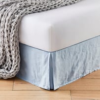 Vintage Washed Dusty Blue Linen Valance