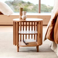 Slat 3 Shelf Bedside Table