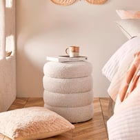 Memphis Cream Boucle Storage Ottoman