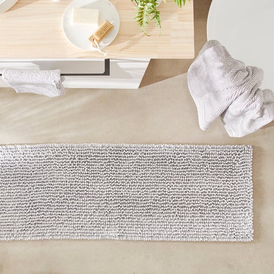  Microplush Grey Marle Bobble Bath Runner