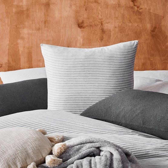 Ultra Soft Jersey Grey Stripe Pillowcase