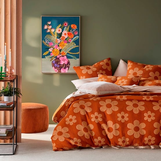 Marigold Burnt Orange Matelasse Quilt Cover Separates