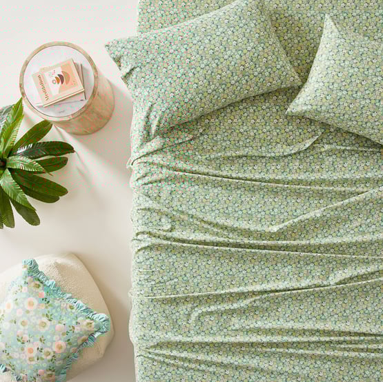 Harper Floral Green Printed Sheet Set