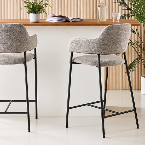 Rhodes Beige Boucle Counter Stool