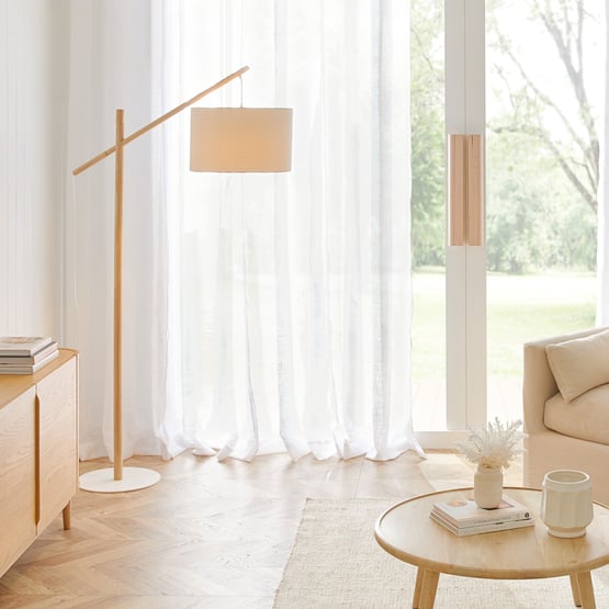 Oslo Natural & White Floor Light