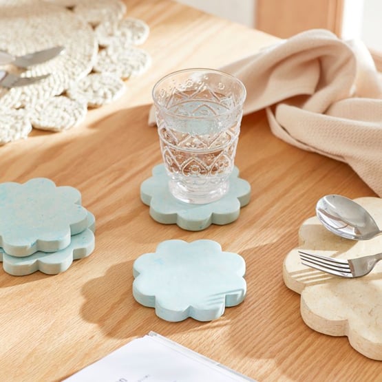 Pansy Blue Coasters Pack of 4