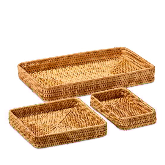 Valetta Natural Tray Set of 3