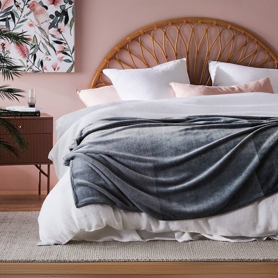 Ultrasoft Charcoal Stripe Throw