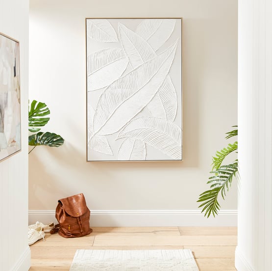 Moma White Leaves Canvas