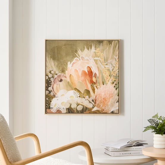 Native Peach Protea Canvas