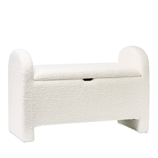 Brady White Boucle Blanket Box