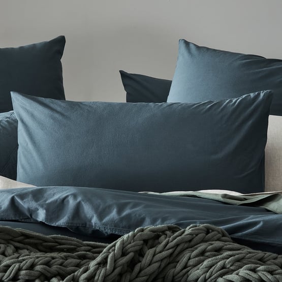 Stonewashed Cotton Dark Slate Quilt Cover Separates