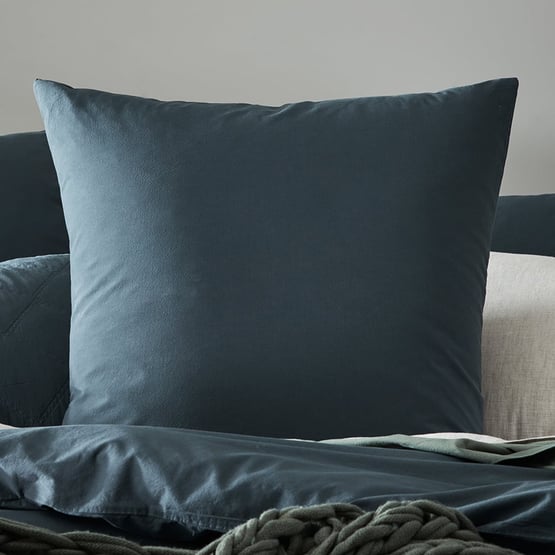 Stonewashed Cotton Dark Slate Pillowcase
