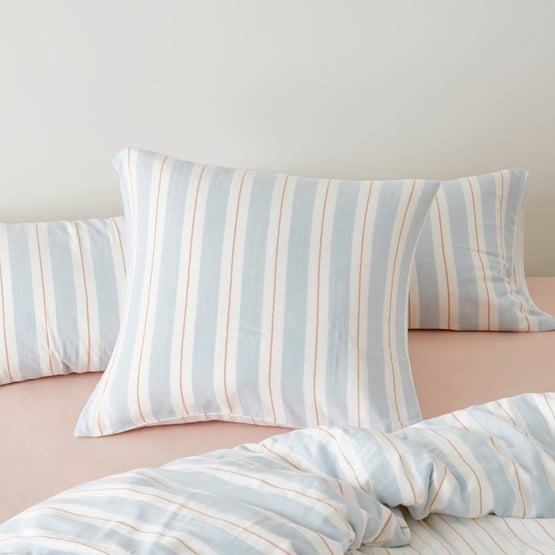 Cove Sky Blue Stripe Pillowcases