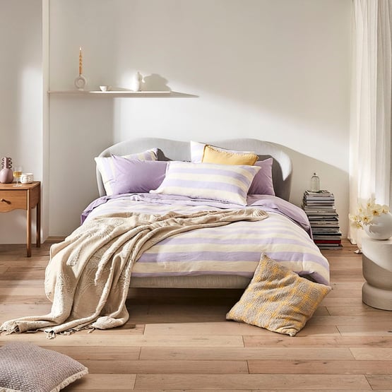 Henna Stripe Butter Quilt Cover Separates