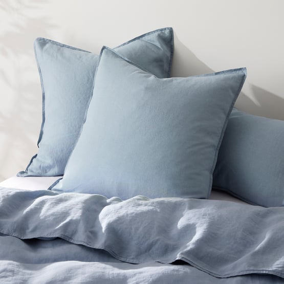 Vintage Washed Linen Dusk Blue Pillowcases