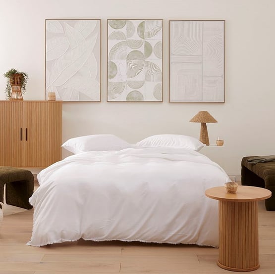 Bamboo Linen White Quilt Cover Separates