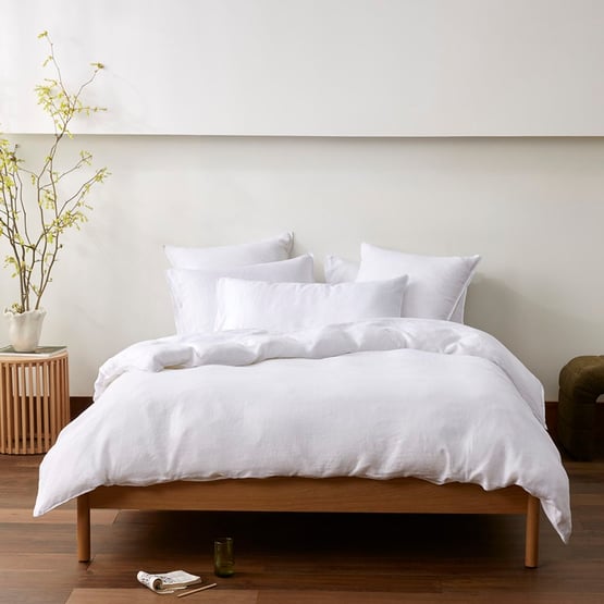 Vintage Washed Linen White Quilt Cover Separates
