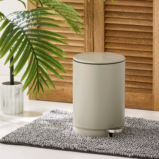 Round Nutshell Metal Dust Bin
