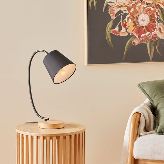 Cove Black & Natural Table Light