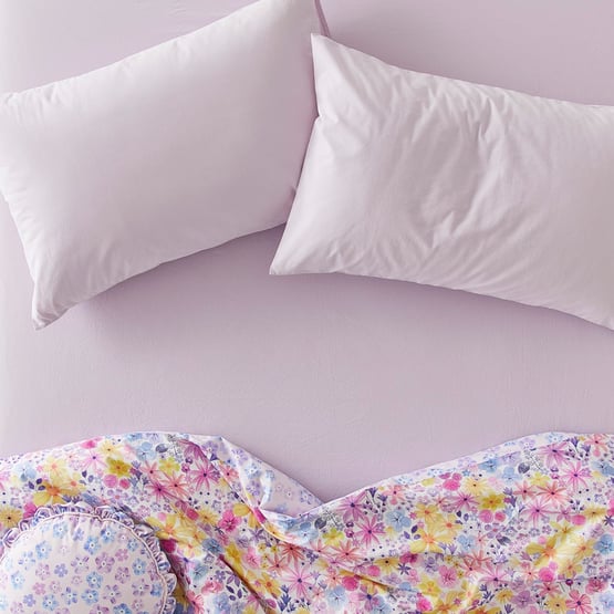 Stonewashed Cotton Lavender Fitted Sheet Set