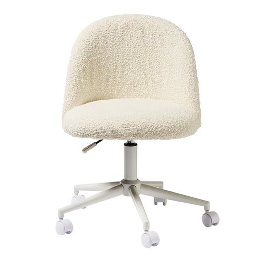 Brady White Boucle Kids Desk Chair