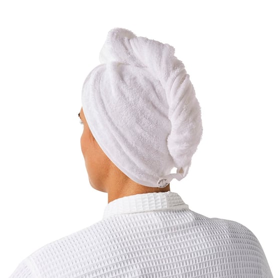 Navara Solid Snow Bamboo Cotton Hair Towel Wrap