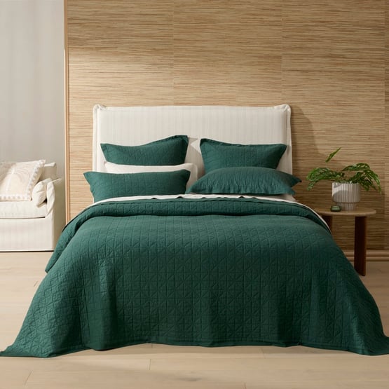 Vintage Washed Linen Balsam Quilted Coverlet Separates