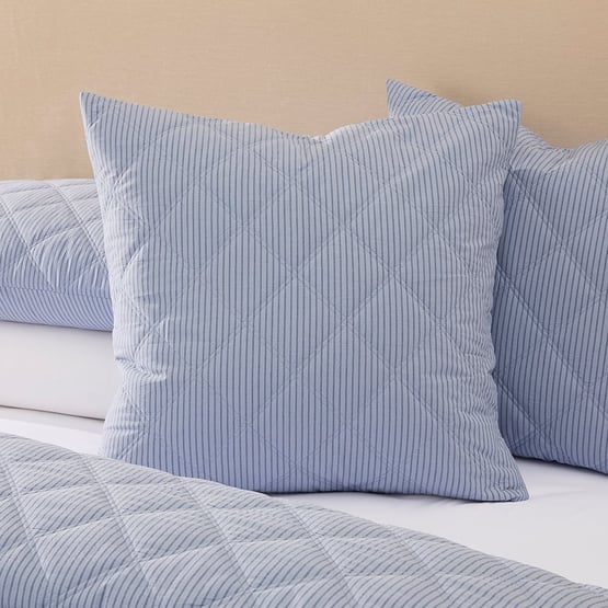 Stonewashed Cotton Printed Thin Chambray Stripe Quilted Pillowcases