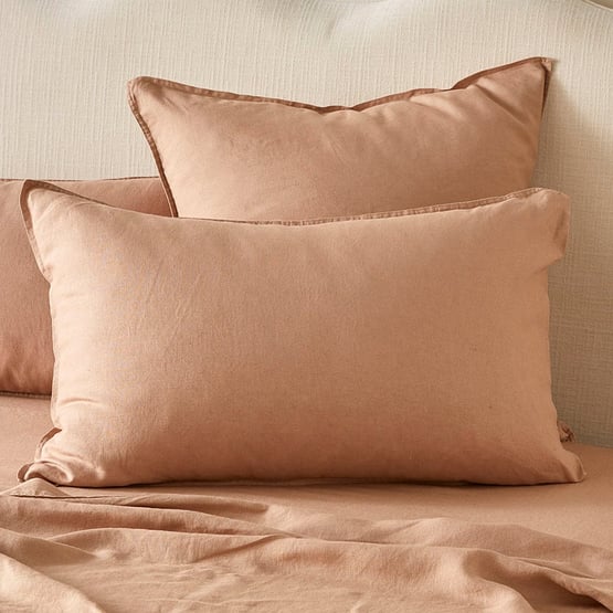 Vintage Washed Linen Hazelnut Pillowcases