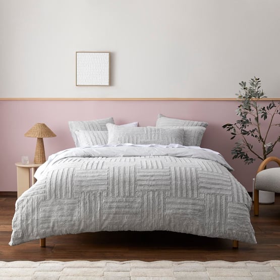 Drew Silver Faux Fur Quilt Cover Separates