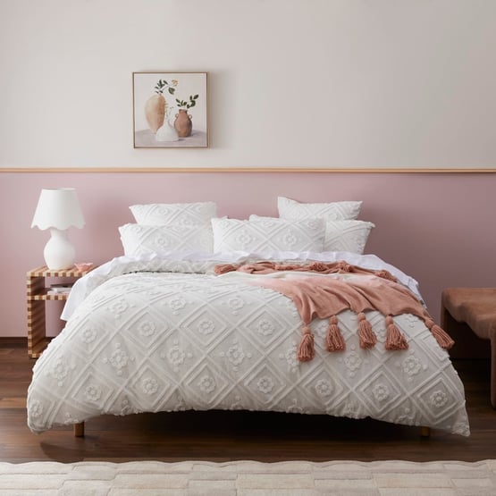 Anastasia White Tufted Quilt Cover Separates