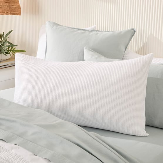Bamboo Cotton Waffle White Pillowcases