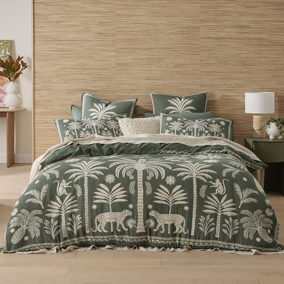 Global Traveller Thyme Jacquard Quilt Cover Separates