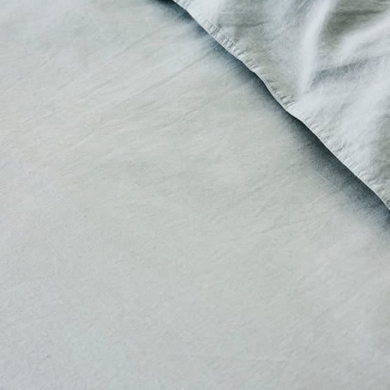 Vintage Washed Linen Duck Egg Quilt Cover + Separates