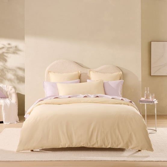 Relaxed Linen Look Butter Quilt Cover Set + Separates