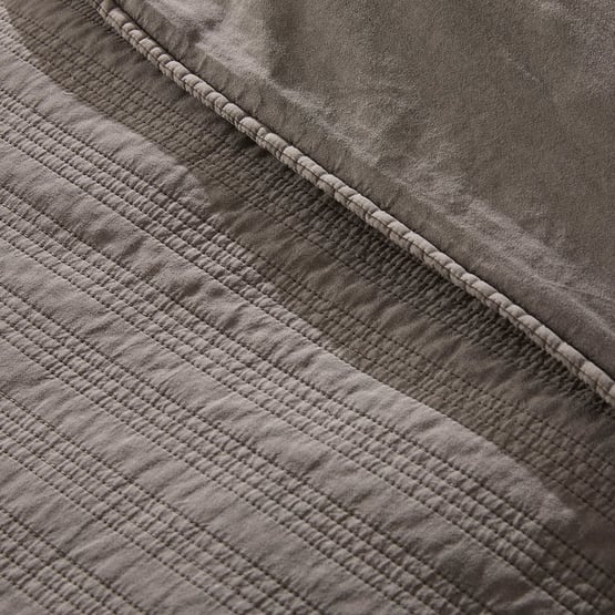 Ashton Coal Stonewashed Quilted Quilt Cover Separates