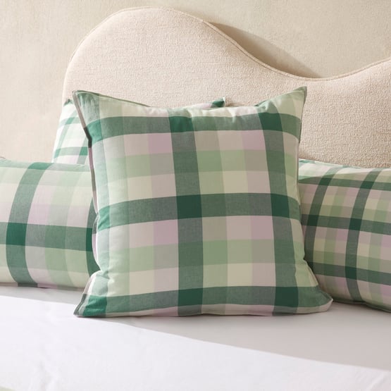 Yarn Dye Green Check Pillowcases
