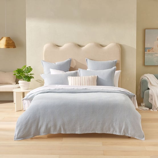 Kai Dusty Blue Matelasse Quilt Cover Separates