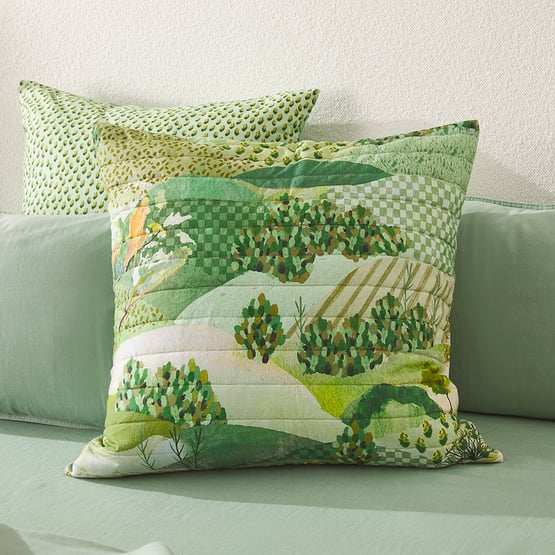 Green Valley Green Quilted Pillowcases